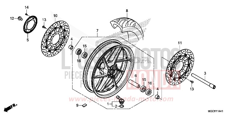 VORDERRAD (CB1100NA/NAD) von CB1100 MAT BETA SILVER METALLIC (NHC08) von 2019