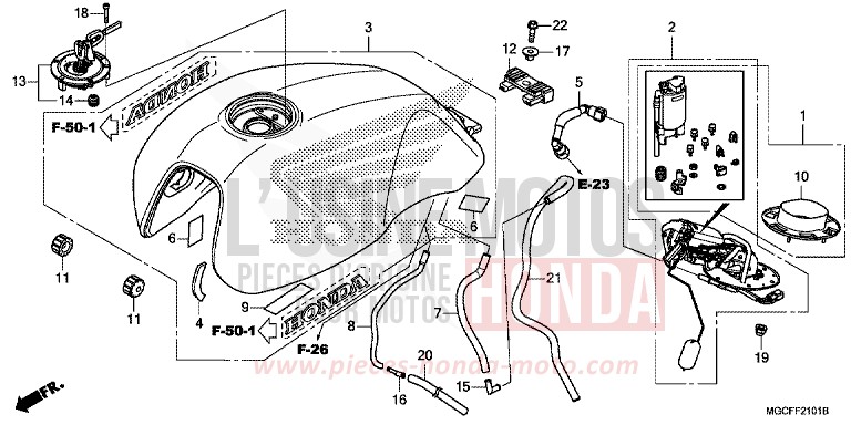 KRAFTSTOFFTANK/KRAFTSTOFFPUMPE (CB1100CA/NA/NAD) von CB1100 MAT BETA SILVER METALLIC (NHC08) von 2019