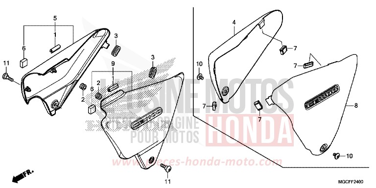 SEITENABDECKUNG von CB1100 MAT BETA SILVER METALLIC (NHC08) von 2019