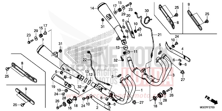 ABGAS-SCHALLDAEMPFER von CB1100 MAT BETA SILVER METALLIC (NHC08) von 2019