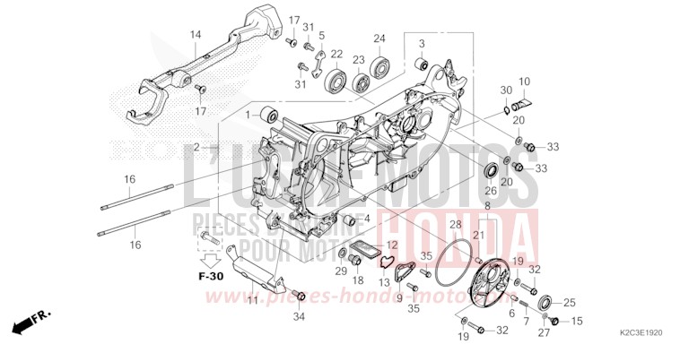 LINKE KURBEL-GEHAEUSEHAELFTE von NSC110 POSEIDON BLACK METALLIC (NHB25) von 2021