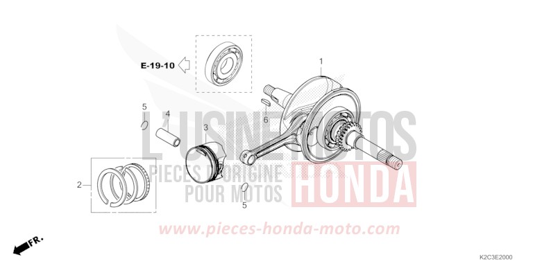 KURBELWELLE/KOLBEN von NSC110 MAT GALAXY BLACK METALLIC (NHA76) von 2023