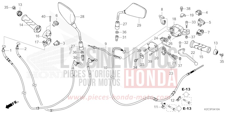 HEBELGRIFF/SCHALTER/KABEL/SPIEGEL von NSC110 PEARL JASMINE WHITE (NHB35) von 2023