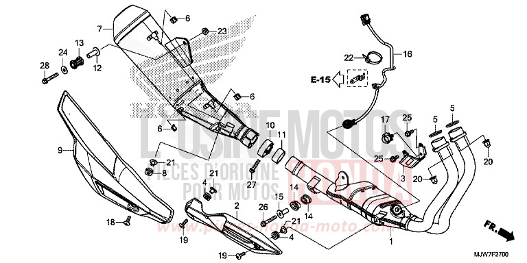 ABGAS-SCHALLDAEMPFER von CB500F ROSS WHITE (NH196) von 2016
