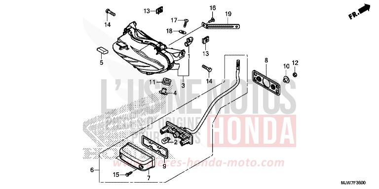 HECKLEUCHTE von CB500F ROSS WHITE (NH196) von 2016