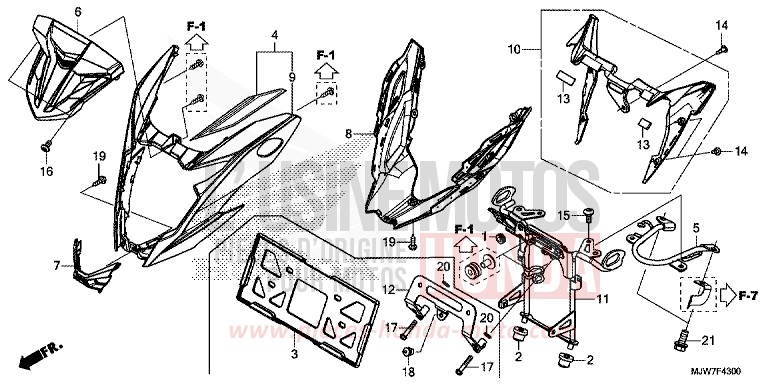 WINDLAUF, VORNE von CB500F ROSS WHITE (NH196) von 2016