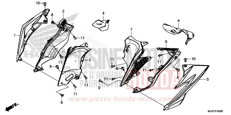 MITTLERER WINDLAUF von CB500F ROSS WHITE (NH196) von 2016