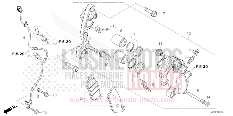 ETRIER DE FREIN AVANT von Forza MAT CYNOS GRAY METALLIC (NH312) von 2023