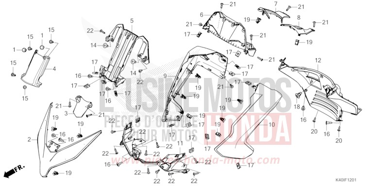 GAINE DE PROTECTION AVANT/TABLEAU DES COMPTEURS (NSS125ADP) von Forza MAT CARNELIAN RED METALLIC (R384) von 2023