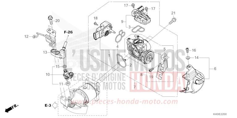CORPS DE PAPILLON/INJECTEUR DE CARBURANT von Forza MAT CYNOS GRAY METALLIC (NH312) von 2023