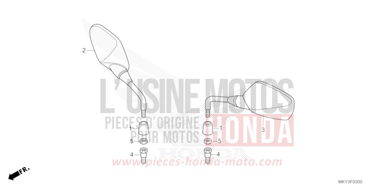 SPIEGEL (CB650RA) von CB650R MAT DIM GRAY METALLIC (NHC34) von 2023