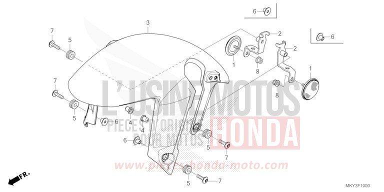 KOTFLUEGEL, VORNE von CB650R MAT DIM GRAY METALLIC (NHC34) von 2023