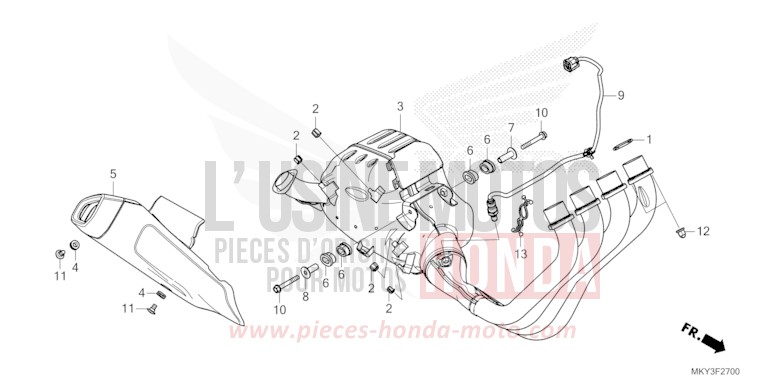 ABGAS-SCHALLDAEMPFER von CB650R MAT DIM GRAY METALLIC (NHC34) von 2023