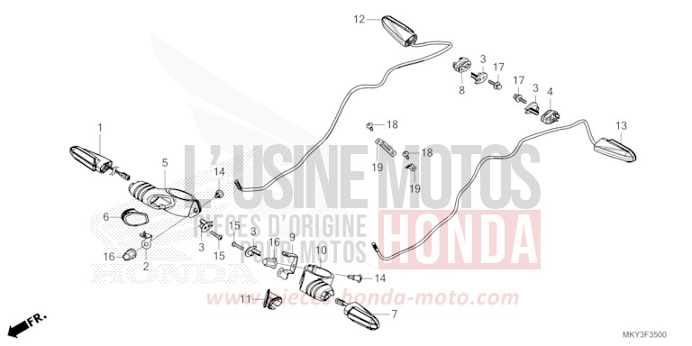 BLINKER (CB650RA) von CB650R MAT JEANS BLUE MATALLIC (PB417) von 2023