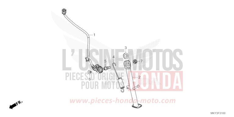 SEITENSTAENDER von CB650R MAT GUNPOWDER BLACK METALLIC (NH436) von 2023