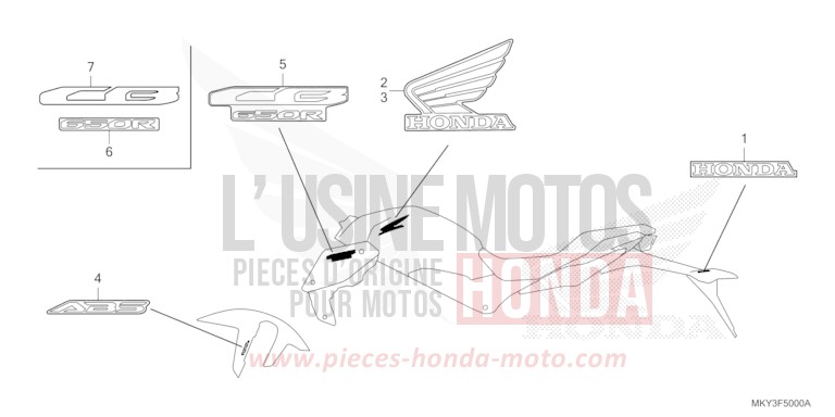 MARKE (CB650RA) von CB650R MAT GUNPOWDER BLACK METALLIC (NH436) von 2023