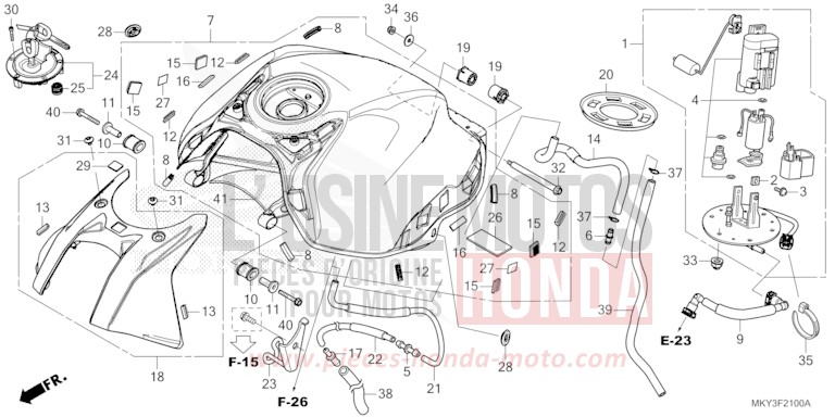 KRAFTSTOFFTANK von CB650R MAT DIM GRAY METALLIC (NHC34) von 2023