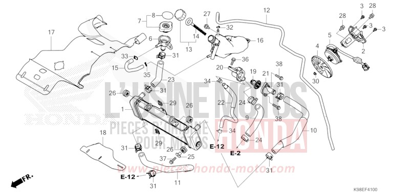 KUEHLER von CB125R CANDY CHROMOSPHERE RED (R381) von 2023