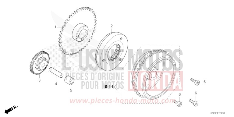 ANLASSERKUPPLUNG von CB125R MAT CRYPTON SILVER MATALLIC (NHA40) von 2023