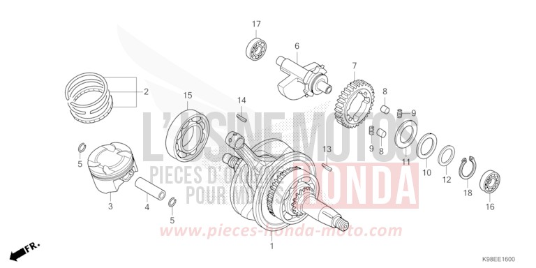 KURBELWELLE/KOLBEN von CB125R MAT CRYPTON SILVER MATALLIC (NHA40) von 2023