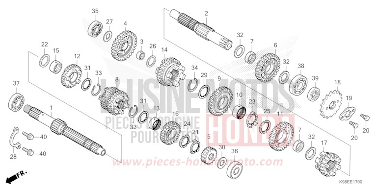 GETRIEBE von CB125R MAT CRYPTON SILVER MATALLIC (NHA40) von 2023