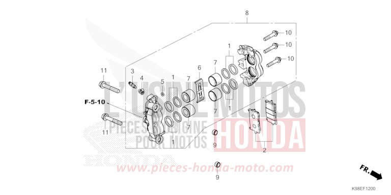 VORDERRAD-BREMSSATTEL von CB125R MAT CRYPTON SILVER MATALLIC (NHA40) von 2023