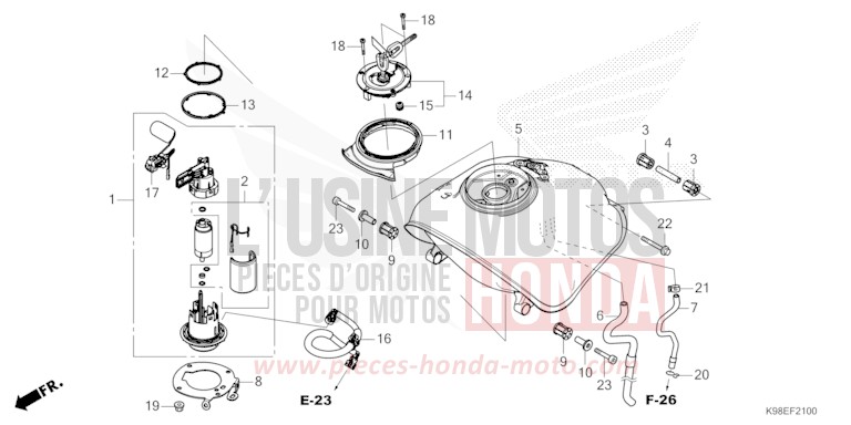 KRAFTSTOFFTANK von CB125R MAT CRYPTON SILVER MATALLIC (NHA40) von 2023