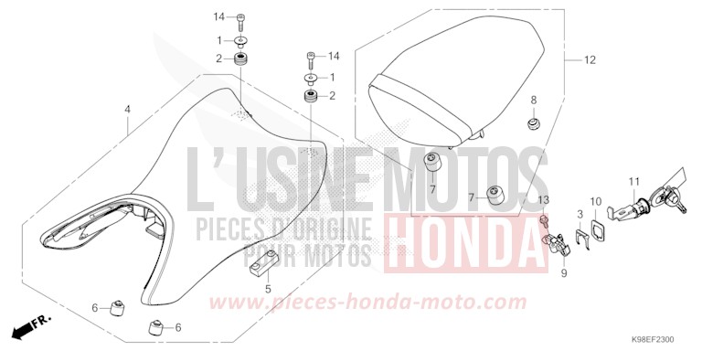 SITZ von CB125R MAT CRYPTON SILVER MATALLIC (NHA40) von 2023