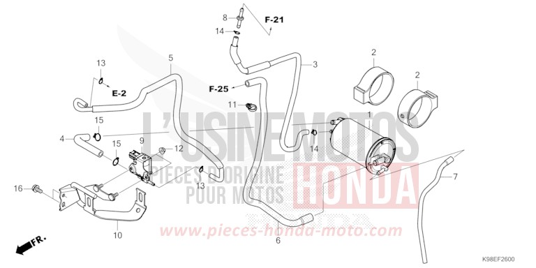 AKTIVKOHLEBEHAELTER von CB125R MAT CRYPTON SILVER MATALLIC (NHA40) von 2023
