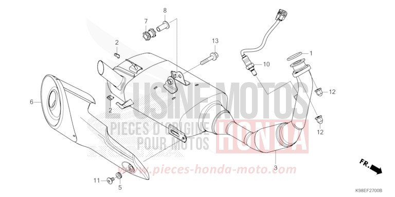 ABGAS-SCHALLDAEMPFER von CB125R MAT CRYPTON SILVER MATALLIC (NHA40) von 2023