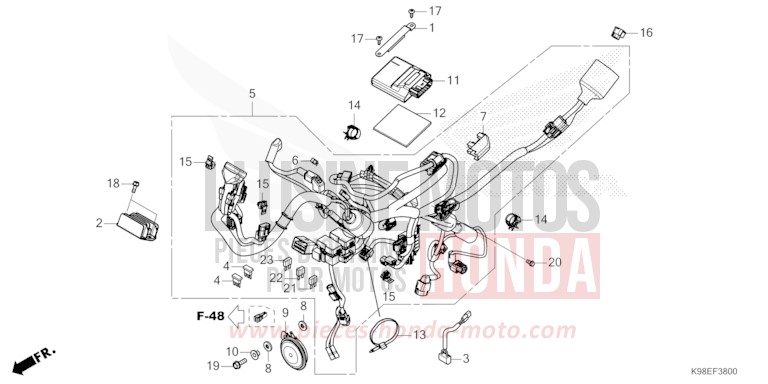 KABELBAUM von CB125R MAT CRYPTON SILVER MATALLIC (NHA40) von 2023