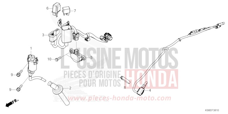 HILFSKABELBAUM von CB125R MAT CRYPTON SILVER MATALLIC (NHA40) von 2023