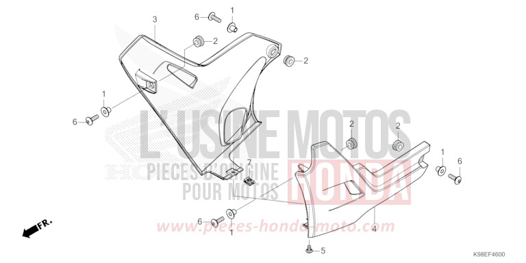 UNTERER WINDLAUF von CB125R MAT CRYPTON SILVER MATALLIC (NHA40) von 2023