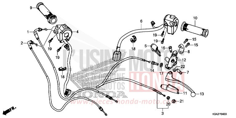 LEVIER DE GUIDON/COMMUTATEUR/CABLE von CB300R NOIR (NH1) von 2019