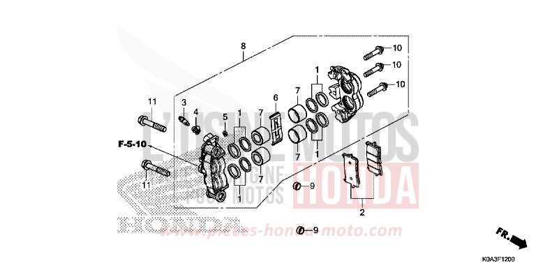 ETRIER DE FREIN AVANT von CB300R NOIR (NH1) von 2019