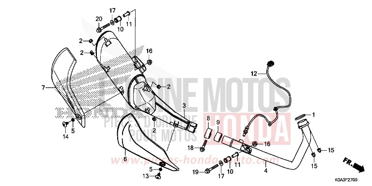 SILENCIEUX D'ECHAPPEMENT von CB300R NOIR (NH1) von 2019