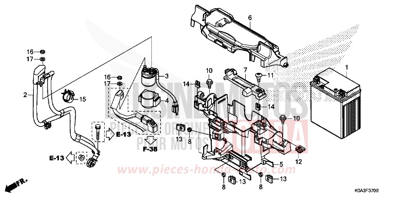 BATTERIE von CB300R CANDY CHROMOSPHERE RED (R381) von 2019