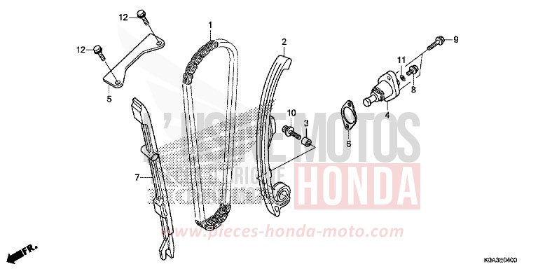 CHAINE A CAMES/TENDEUR von CB300R MAT CRYPTON SILVER MATALLIC (NHA40) von 2019