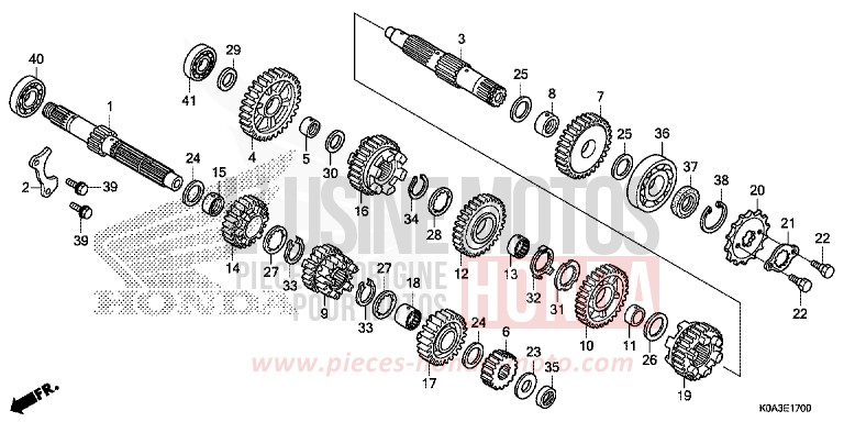 BOITE DE VITESSES von CB300R MAT CRYPTON SILVER MATALLIC (NHA40) von 2019