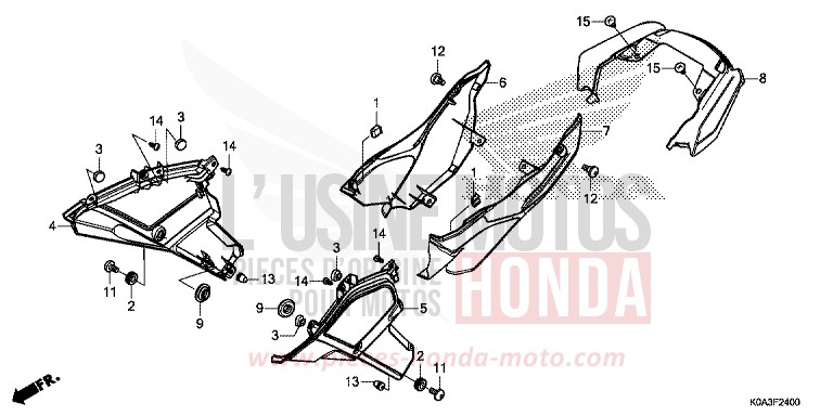 COUVERCLE LATERAL von CB300R MAT CRYPTON SILVER MATALLIC (NHA40) von 2019