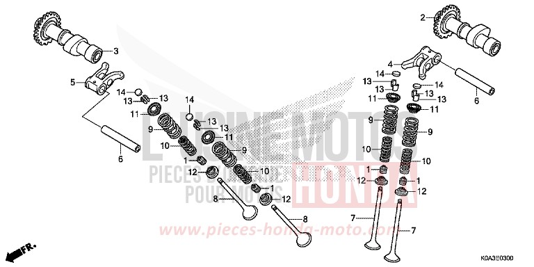 ARBRE A CAMES/SOUPAPE von CB300R MAT PEARL AGILE BLUE (PB413) von 2019