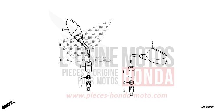 MIROIR von CB300R MAT PEARL AGILE BLUE (PB413) von 2019