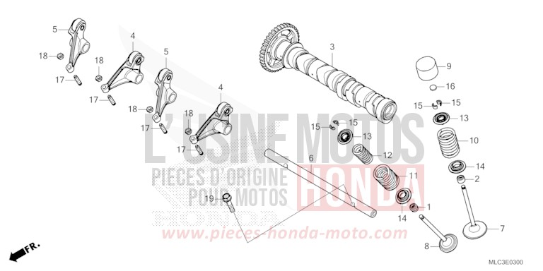 ARBRE A CAMES/SOUPAPE von XL750 MAT BALLISTIC BLACK METALLIC (NHA86) von 2023