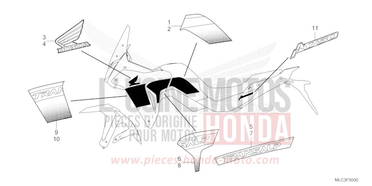 MARQUE/RAYURE von XL750 MAT BALLISTIC BLACK METALLIC (NHA86) von 2023