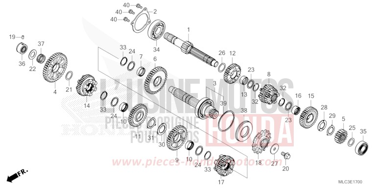 BOITE DE VITESSES von XL750 MAT IRIDIUM GRAY METALLIC (NHC64) von 2023
