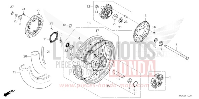 ROUE ARRIERE von XL750 MAT IRIDIUM GRAY METALLIC (NHC64) von 2023