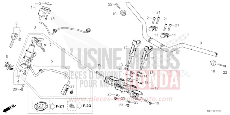 ROHRGRIFF/OBERE BRUECKE von XL750 ROSS WHITE (NH196) von 2023