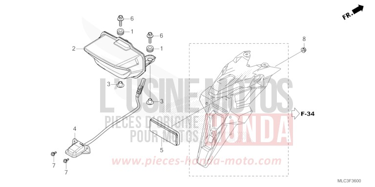 HECKLEUCHTE/KENNZEICHENBELEUCHTUNG von XL750 ROSS WHITE (NH196) von 2023