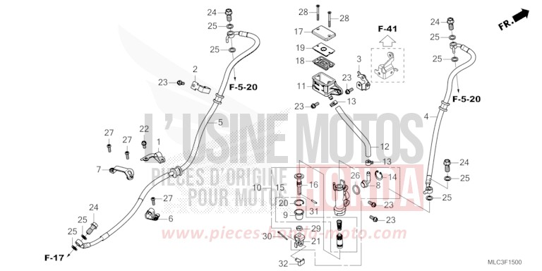 REAR BRAKE MASTER CYLINDER von XL750 ROSS WHITE (NH196) von 2023