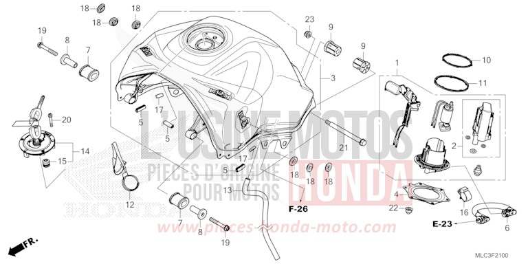 RESERVOIR A CARBURANT/POMPE A CARBURANT von XL750 ROSS WHITE (NH196) von 2023